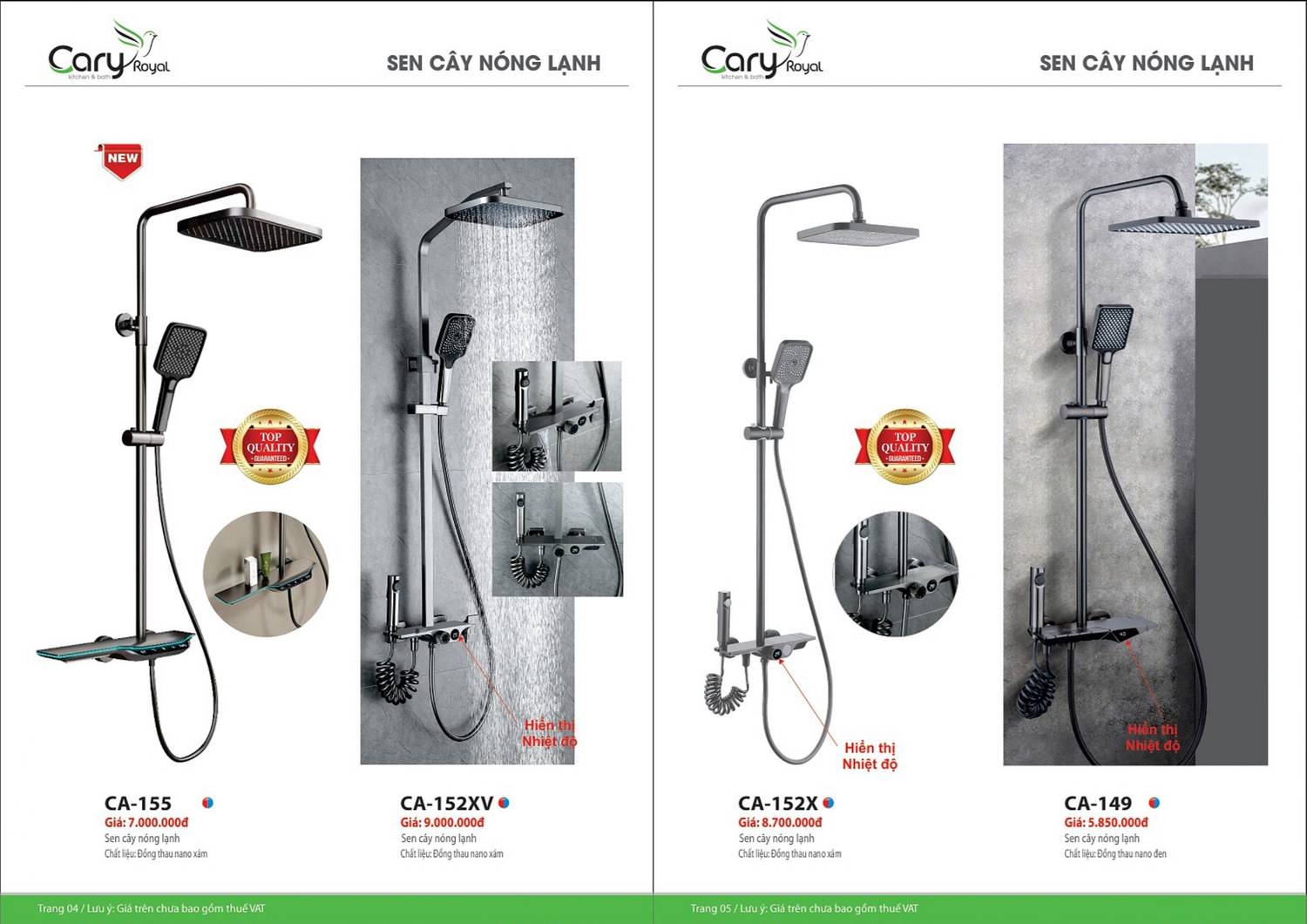 Thiết bị vệ sinh CARY ROYAL Catalogue và Bảng giá mới nhất 2024 - 2025 /Page 3